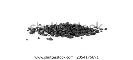 Gravel Pile Isolated, Grey Coarse Sand, Fine Granular Stones, Grit Sand, Decorative Rocks, Small Grey Rock Texture on White Background Royalty-Free Stock Photo #2354175891