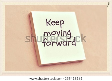 Text keep moving forward on the short note texture background