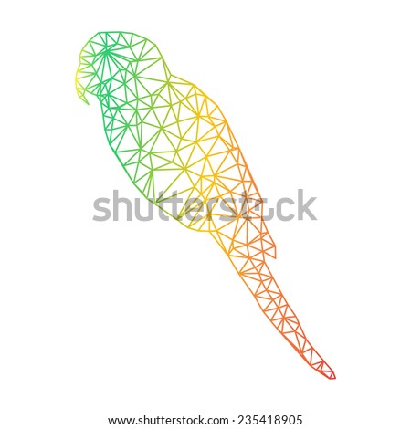 Vector origami parrot isolated