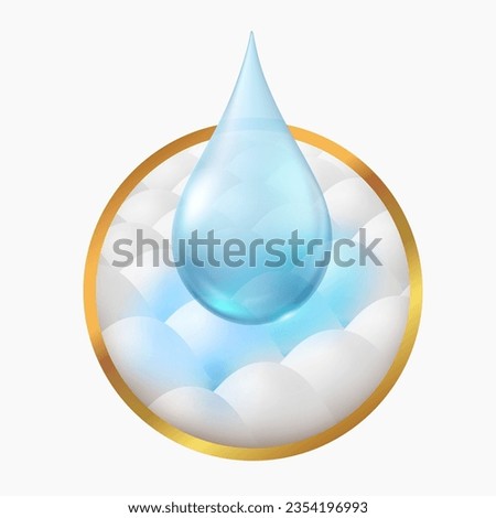 Icon absorbent pads or fibers that absorb water perfectly. Use for advertising baby and adult diapers, incontinence pads, pet absorbent pads, sanitary napkins. Realistic vector illustration. Royalty-Free Stock Photo #2354196993