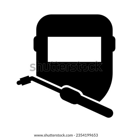 Welding technology icon, metal tool equipment symbol, safe weld vector illustration .
