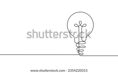 Continuous line drawing light bulb Royalty-Free Stock Photo #2354220315