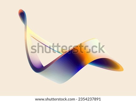 Liquid 3D vector shape. Abstract spiral wave lines. Color design element.