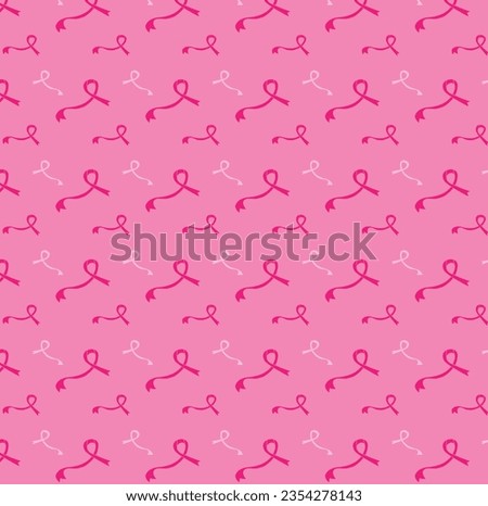 Pink ribbon pattern background supporting breast cancer awareness in october. Seamless pattern for breast cancer awareness