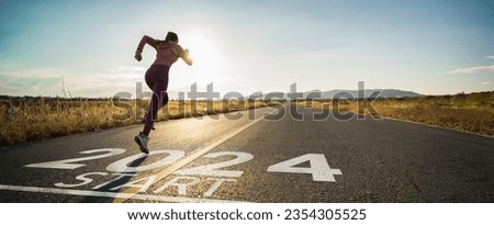 Starting to new year 2024 and need for speed to begin new year after coronavirus COVID-19 pandemic,Reopening for business and lifestyle,new normal,challenge,career path and change,readiness of leaders Royalty-Free Stock Photo #2354305525