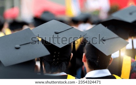 Back of graduates during commencement