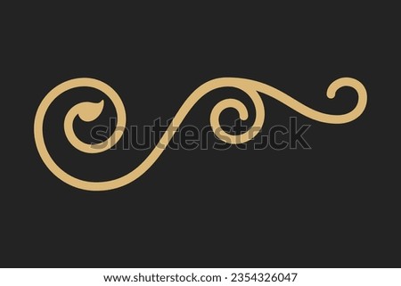 Calligraphic Frame. Royal Ornament Set. Vintage Element. Decorative Swirl, Vintage Crown, Flourishes. Retro Vector Illustration. Hand Drawn Design. Filigree Divider Wedding. editable golden background