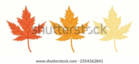 Maple leaves clip art elements on isolated background. Hand drawn background for Autumn harvest holiday, Thanksgiving, Halloween, seasonal, textile, scrapbooking.