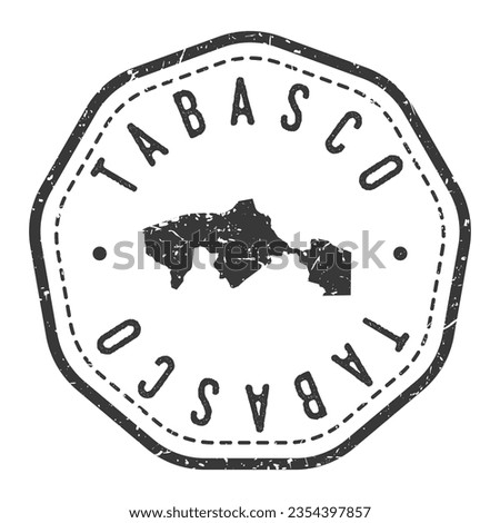 Tabasco, Mexico Map Stamp Retro Postmark. Silhouette Postal Passport. Seal Round Vector Icon. Badge Vintage Postage Design.