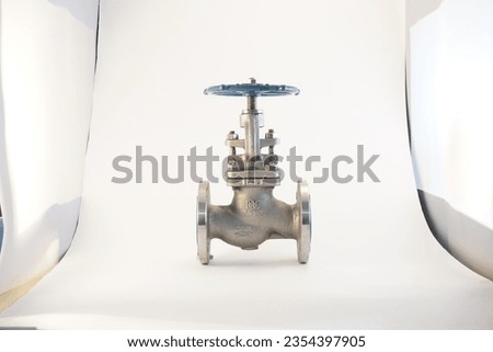 Globe valve flanged stainless steel Royalty-Free Stock Photo #2354397905