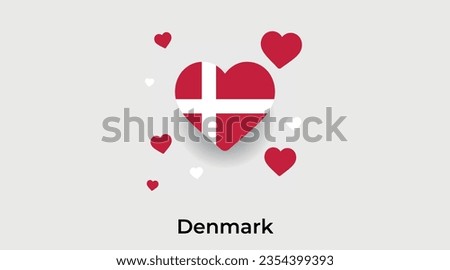 Denmark flag heart shape country icon vector illustration Royalty-Free Stock Photo #2354399393