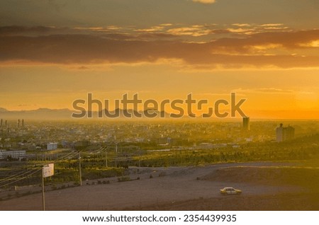 Herat City at Sunset, Afghanistan, with the Mountain View Royalty-Free Stock Photo #2354439935