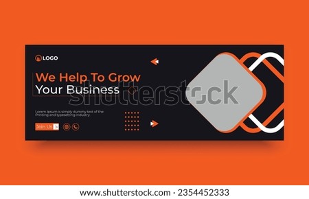 Digital marketing and business facebook cover vector template