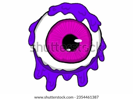 Pink Halloween Sublimation - Eyeballs with melted purple slime