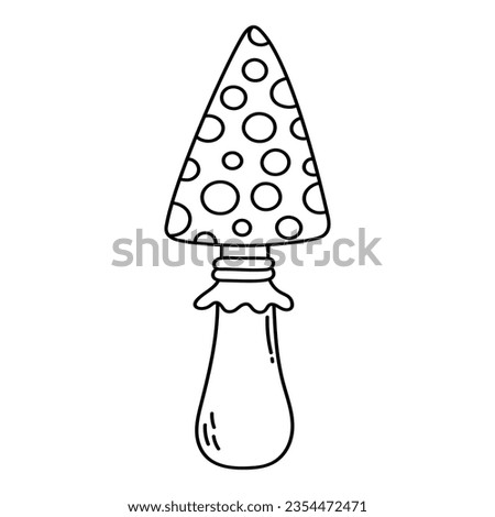 Simple vector doodle. Sketch drawing of forest mushroom. Easy to change color.