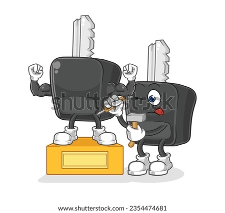 the car key sculptor character. cartoon mascot vector