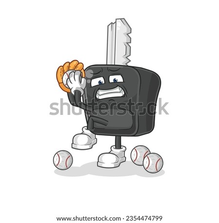 the car key baseball pitcher cartoon. cartoon mascot vector