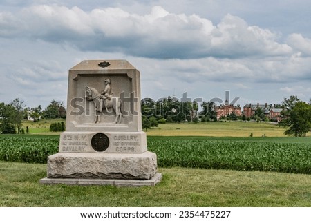 Monument to the 8th New York Volunteer Cavalry Regiment, Gettysburg Pennsylvania USA Royalty-Free Stock Photo #2354475227
