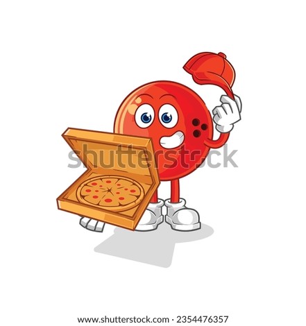 the bowling ball pizza delivery boy vector. cartoon character
