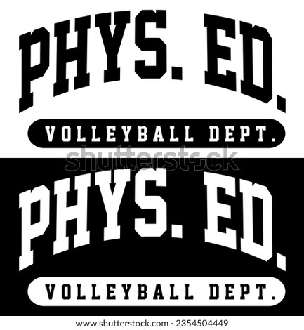PE Physical Education Volleyball Soccer Sports Uniform Label Logo Template Sign Vector EPS PNG Transparent No Background Clip Art Vector EPS PNG