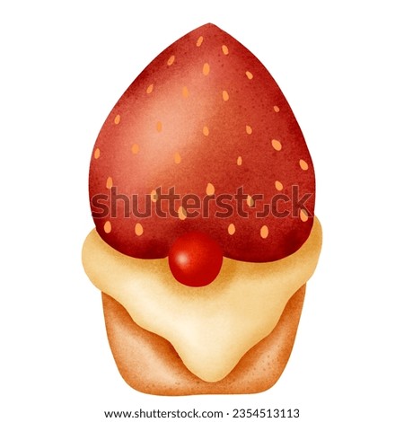 Cute cupcake Christmas clip art decorating for kids