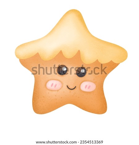 Cute star cookies Christmas clip art decorating for kids
