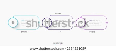 Vector Infographic label design template with icons and 3 options or steps. Can be used for process diagram, presentations, workflow layout, banner, flow chart, info graph. Royalty-Free Stock Photo #2354521059