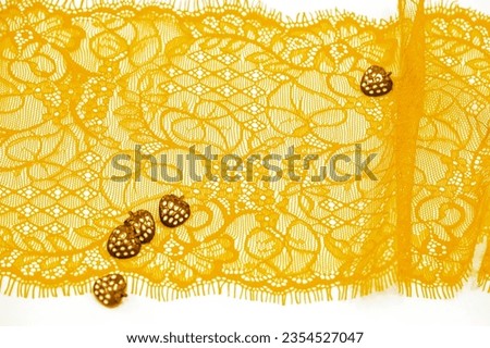 Haute couture embellishment for your design Bright and eye catching royal yellow lace patch Can be used as an accessory or decorative element in fashion designs Adds a unique textural backdrop
