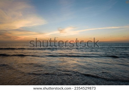 Aerial view sunset sky over sea,Nature Light Sunset or sunrise over ocean,Colorful dramatic scenery sky, Amazing clouds and waves in sunset sky beautiful light nature background