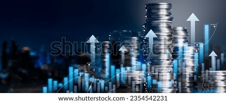 Stock,Business finance,investment,increase sales,revenue profit,world economic growth concept.Forex financial graph chart,market report on cash currency and finance Digital economy on dark background Royalty-Free Stock Photo #2354542231