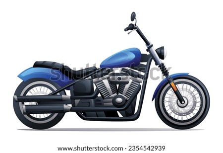 Retro motorcycle vector cartoon illustration isolated on white background