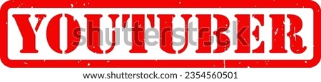 Red Social Media Influencer Youtuber Rubber Stamp Grunge Texture Label Badge Sticker Vector EPS PNG Transparent No Background Clip Art Vector EPS PNG 