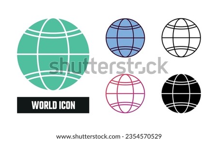 World Icon Set Vector Illustration