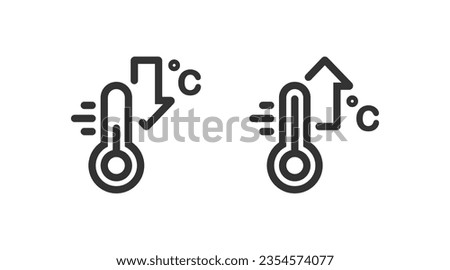 Thermometer temperature up and down icon. Vector illustration design. Royalty-Free Stock Photo #2354574077