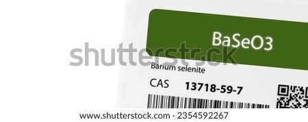 BaSeO3 - Barium Selenite. Chemical compound. CAS number  13718-59-7 Royalty-Free Stock Photo #2354592267