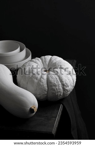 Happy Halloween with spooky an white pumpkin