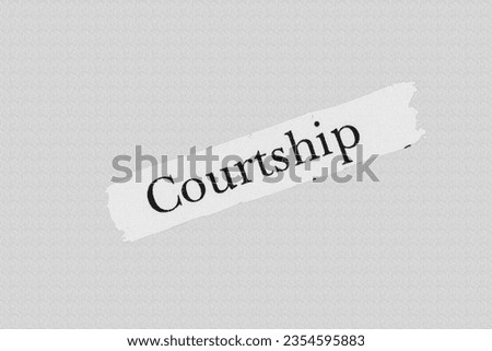 Courtship in English vocabulary language heading and word title and meaning with reference to British wildlife and countryside pencil sketch