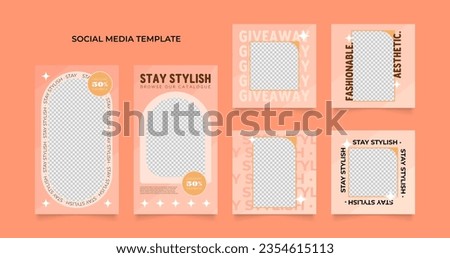 social media template banner blog fashion sale promotion. fully editable square post frame puzzle organic sale poster. fresh yellow element shape vector background Royalty-Free Stock Photo #2354615113