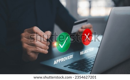 Online payment with digital marketing, Smartphone with banking online bill payment Approved concept button, credit card and network connection icon on business technology virtual screen background