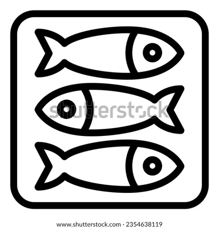 Sprat fish line icon. Food vector illustration isolated on white. Seafood outline style design, designed for web and app. Eps 10