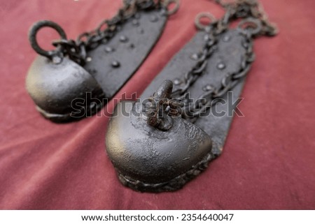 Detail of medieval torture instruments of the inquisition, history Royalty-Free Stock Photo #2354640047