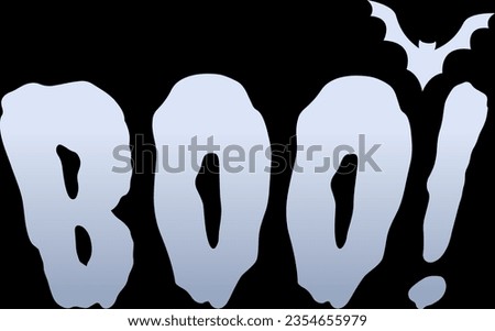 Halloween Boo Illustration in the black Royalty-Free Stock Photo #2354655979