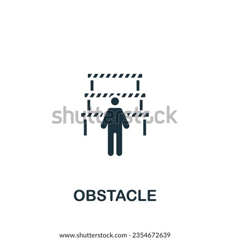Obstacle icon. Monochrome simple sign from challenges collection. Obstacle icon for logo, templates, web design and infographics. Royalty-Free Stock Photo #2354672639