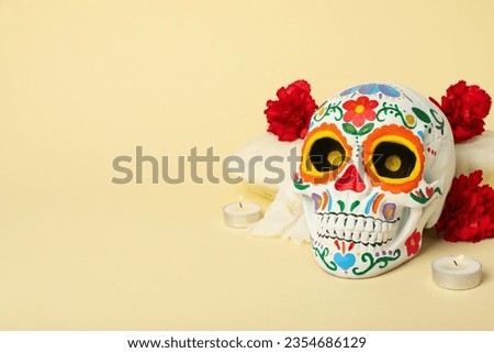 Painted skull for the Mexican Day of the Dead.