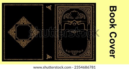 Book Cover with Vintage Frame  Vector Art