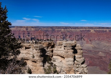 Walking the Rim Trail of the South Rim of Grand Canyon National Park south rim.  Royalty-Free Stock Photo #2354706899