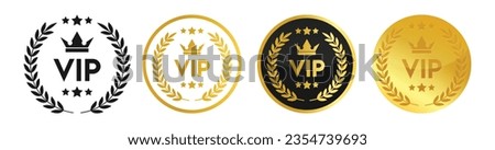 Vip icon set in trendy style,Gold VIP vector sign. Premium and Luxury VIP badge Royalty-Free Stock Photo #2354739693