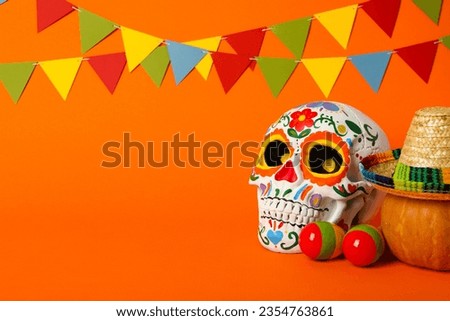 A painted human skull for Day of the Dead in Mexico.