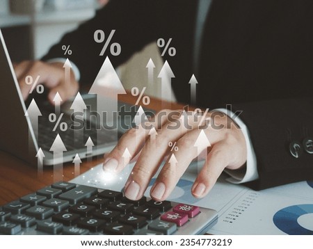 The higher the percentage interest rate, the greater the payment burden. financial problems an increase in interest on debt Increased returns from funds Royalty-Free Stock Photo #2354773219