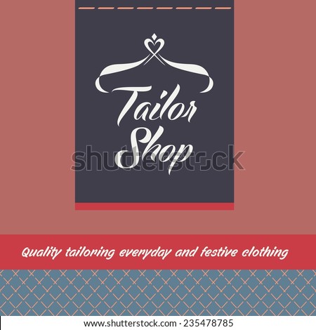 Vector logo and background for salon tailoring.